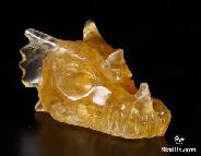 1.7'' Orange Fluorite Carved Crystal Dragon Skull