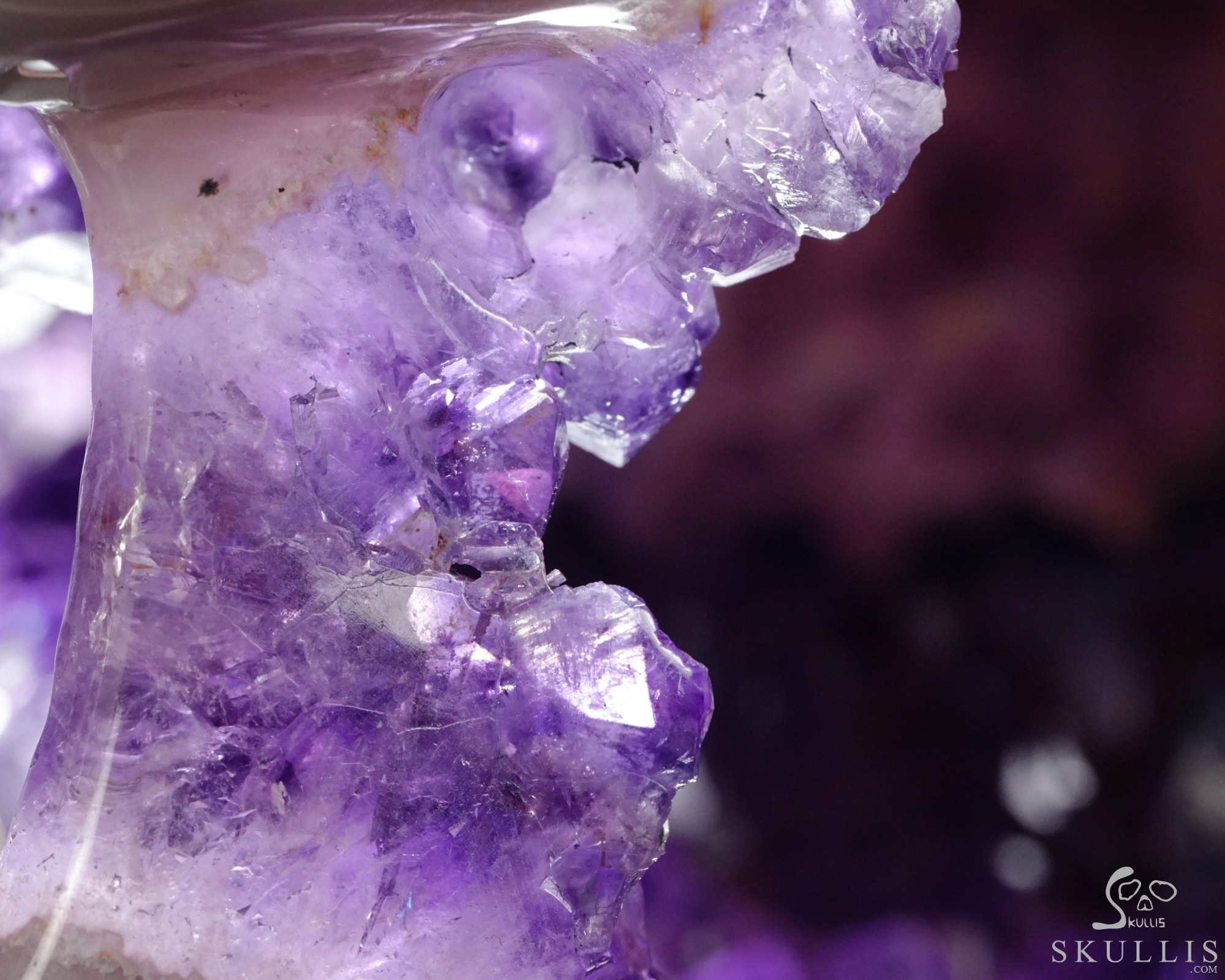 Lifesized 6.5" Agate Amethyst Geode Hand Carved Crystal Skull, Super Realistic, Crystal Healing Lifesized 6.5" Agate Amethyst Geode Hand Carved Crystal Skull, Super Realistic, Crystal Healing