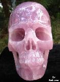 Unique! 13.0" Pink Rose Quartz Rock Crystal Titan Skull 