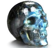 2.0'' Flash Labradorite Carved Crystal Skull, Realistic