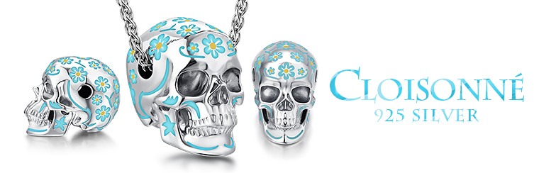 Cloisonné Skull Pendant