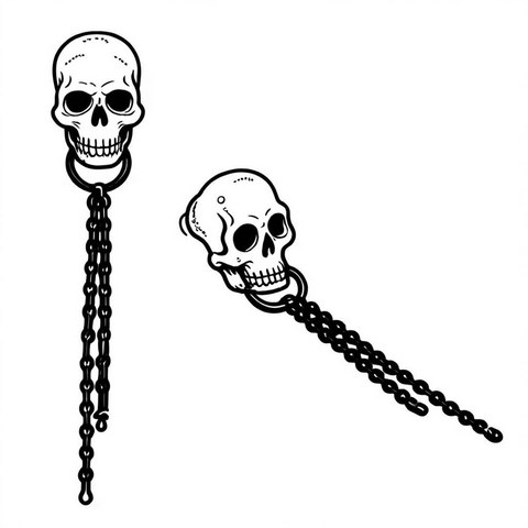 Skull Earrings Style E17