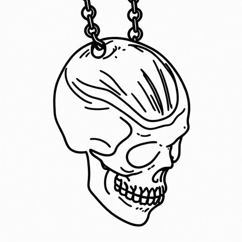Skull Pendant Style P38