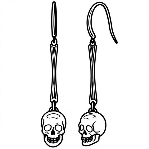 Skull Earrings Style E31
