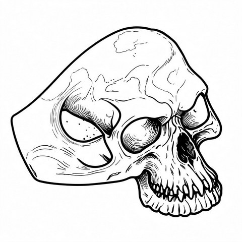 Skull Ring Style R46