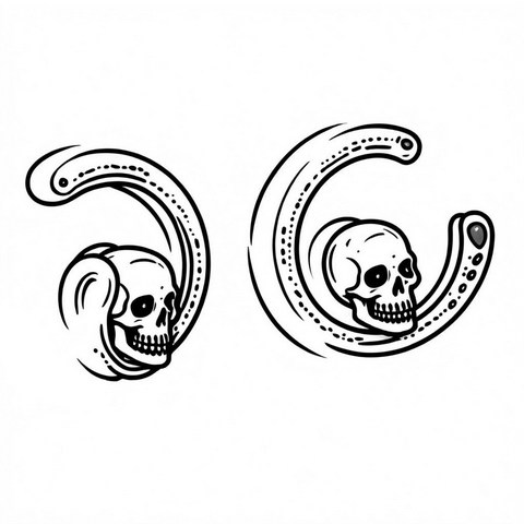 Skull Earrings Style E32