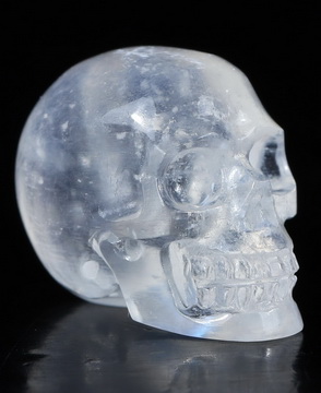 Gemstone 0.7" Moonstone Hand Carved Crystal Skull, Realistic, Crystal Healing