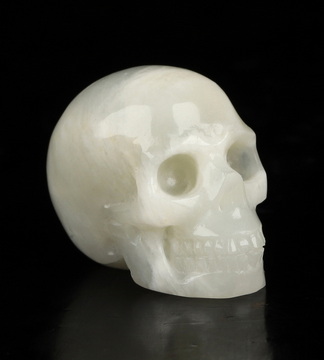 Gemstone 0.9" Moonstone Hand Carved Crystal Skull, Realistic, Crystal Healing