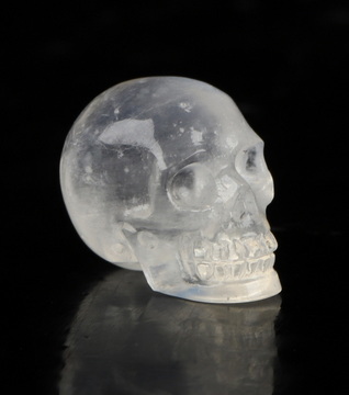 Gemstone 0.6" Moonstone Hand Carved Crystal Skull, Realistic, Crystal Healing