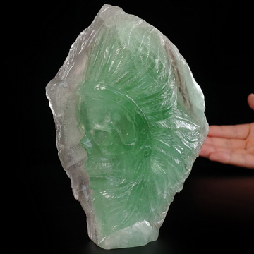 June 22, 2026 ACSAD (A Crystal Skull a Day) - The Unworn Crest - 6.2" Carved Fluorite Indian Crystal Skull Fine Art Sculpture